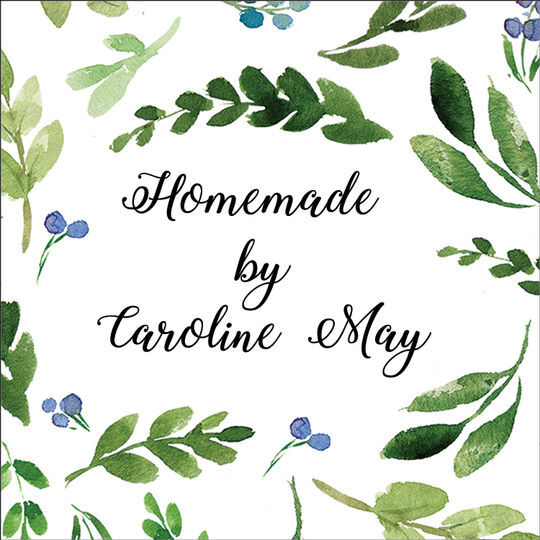 Green Sprigs and Buds Square Gift Stickers